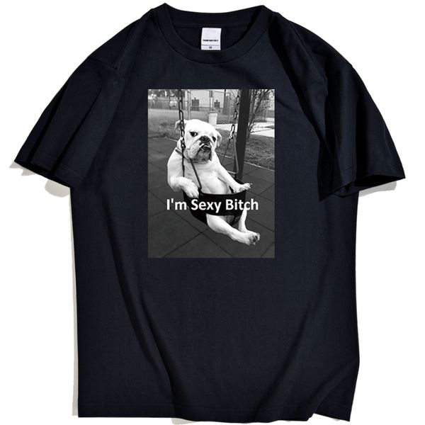 

funny little animals fashion puppy on the swing pattern for casual brand short sleeve sport hooded sweatshirt hoodie t shirt