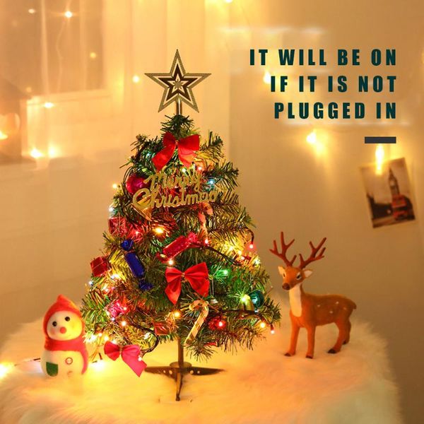 

mini christmas tree home office l deskglowing tree decoration holiday ornament pvc mini christmas with light