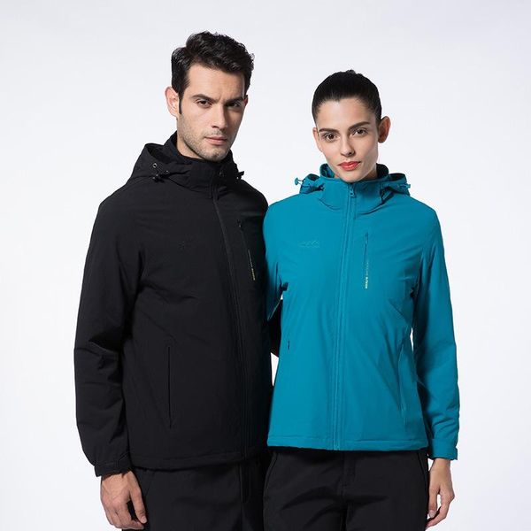 

plus velvet unlined coat women's spring and autumn outdoor waterproof and breathable mountaineering large size elast, Blue;black