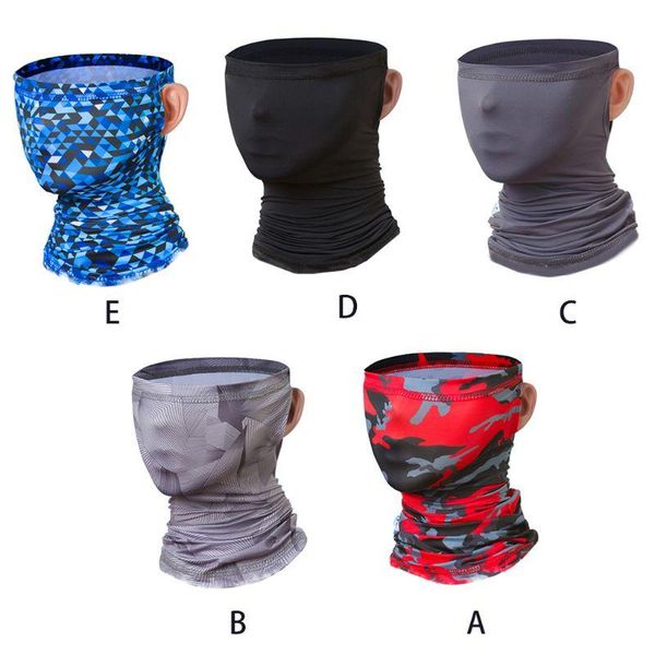 

silk hanging ear headwear neck gaiter mask cycling sunscreen bandana, Blue;gray