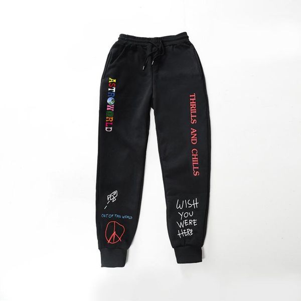 

quality fleece trousers travis scoastroworld letter printed women men jogging pants hip hop streetwear men sweatpants1, Black