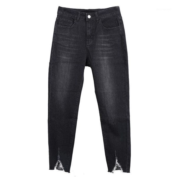 

women's jeans women large size l-8xl denim elder carrot pants cotton stretch waist black harlan pants1, Blue