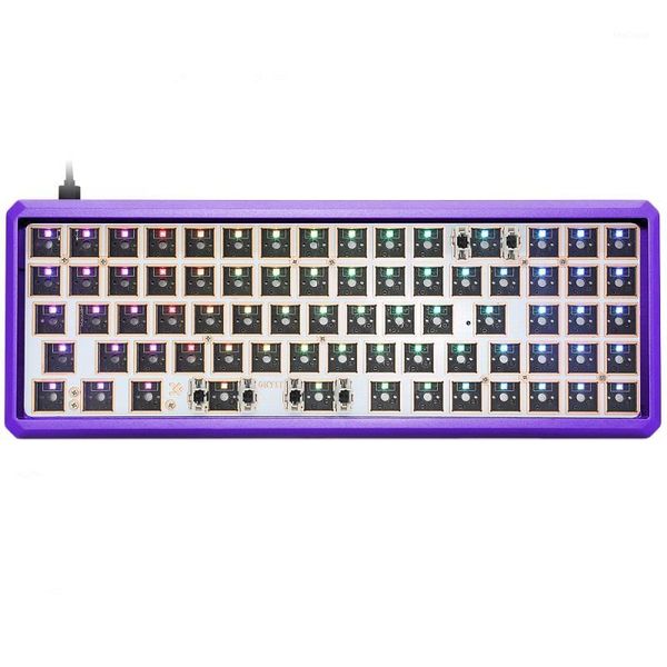 

gk73 68% mechanical keyboard rgb switch led swapping socket type c pcb case with driver software program macro light effect1