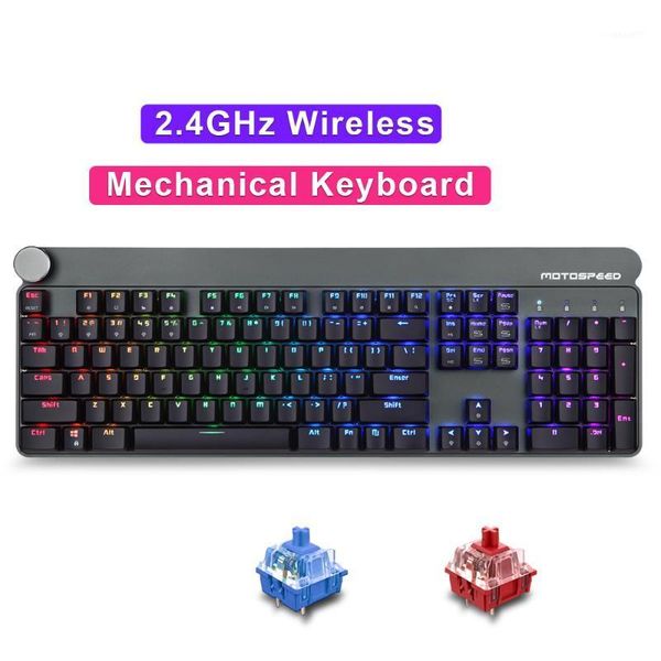 

mechanical keyboard 2.4g wireless dual mode 104 key gaming keyboards rgb backlight for computer gamer russian motospeed gk811
