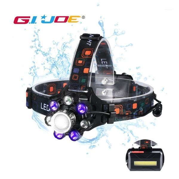 

headlamps powerful led head light t6 9 modes usb rechargable torch 2000lm use 2*18650 battery uv waterproof repair light1