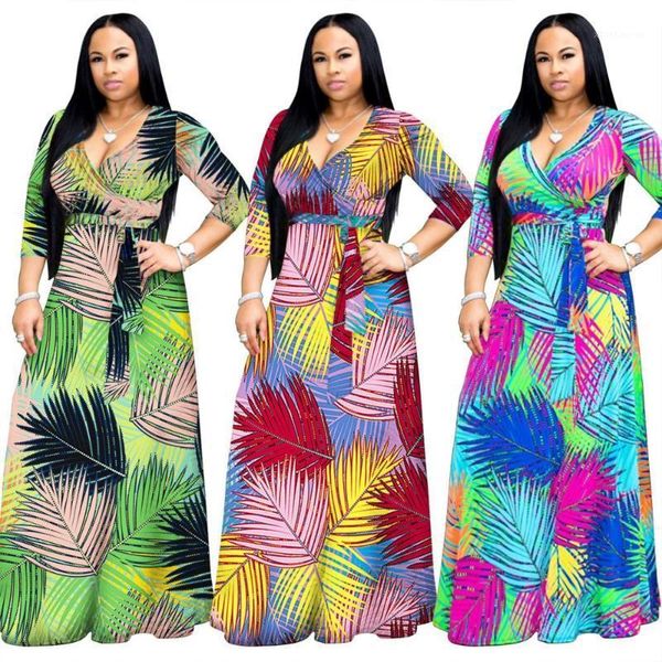 

size 5xl bust 116 cm new style classic african women's clothes dashiki bohemian style fashion stretch printed long dress jx1, Red