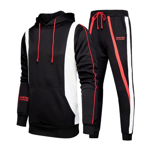 

2021 new fashion pieces tracksuit sets hooded sweatshirt+pants hoodie sportwear suit casual men clothing xv1j, Gray