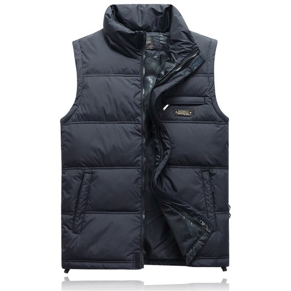 

winter duck down vest for men parka thick warm varsity red windbreaker sleeveless jacket male classic casual travel waistcoat 201201, Black