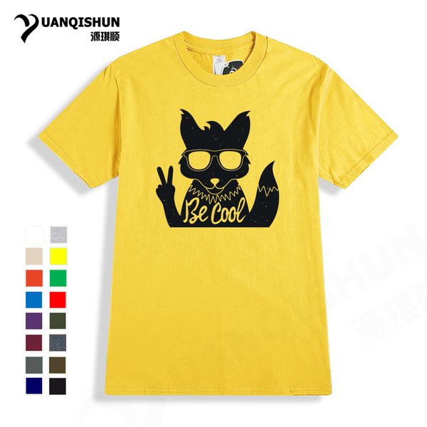 

sport funny fox be cool printed men t shirt humor foxes victory gesture t-shirt fashion 16 colors 100% cotton o neck short sleeves tee