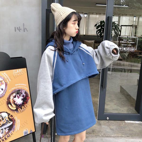 

women's hoodies & sweatshirts autumn spring black two-piece women loose special oversized high street hoodie lovely