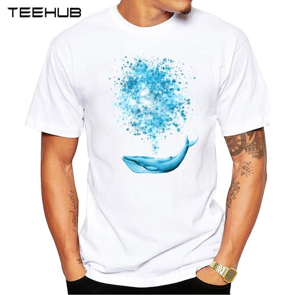 

new arrivals cool design men's fashion whale watercolor printed short sleeve hipster tee sport hooded sweatshirt hoodie men t shirt