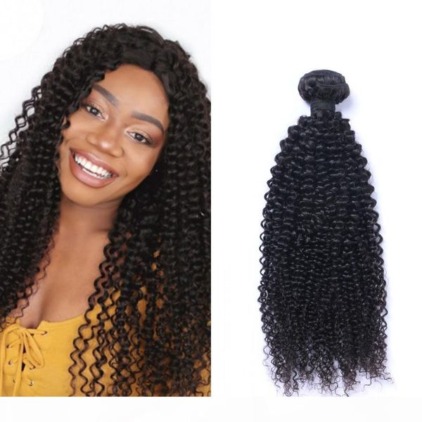 

malaysian kinky curly hair bundles 100% human hair extension natural color 3 bundles virgin hair weaves, Black