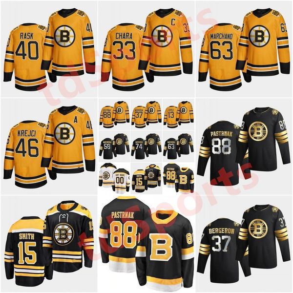 

2021 men women kids reverse retro boston bruins jersey 88 david pastrnak 37 patrice bergeron 63 brad marchand 74 jake debrusk hockey jerseys, Black;red