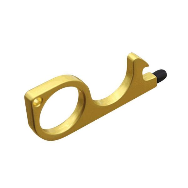 

портативный дверные ручки бесконтактный безопасность двери безопасность открывалка no touch латунный ключ открывалка комплекты безопасности