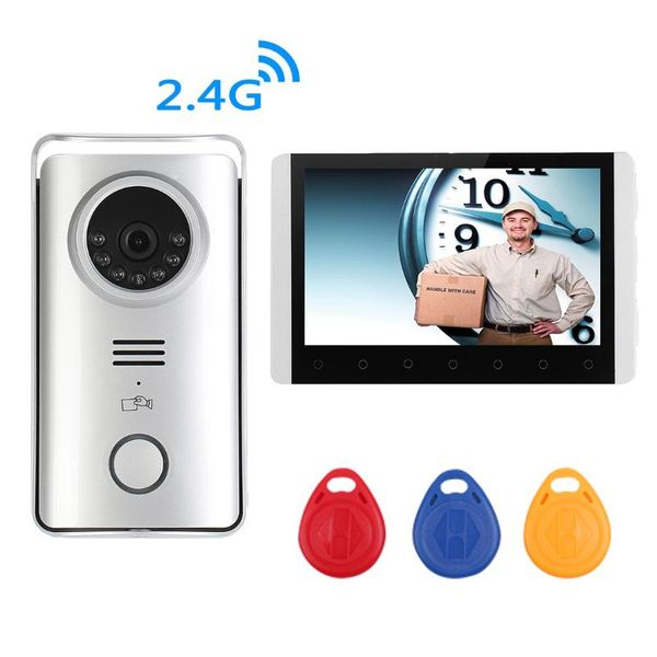 

video door phones digital wireless phone apartment intercom doorbell camera rfid 7 inch monitor security system