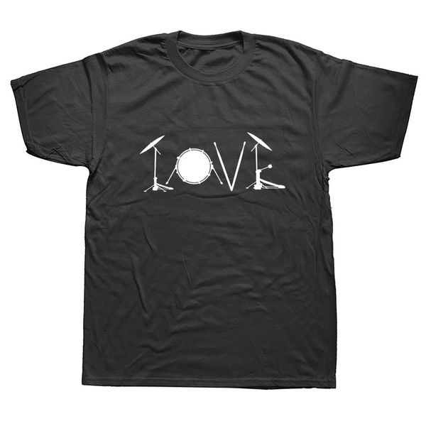 

sport summer men drummer drum love music funny t shirt short sleeve cotton hip hop streetwear t-shirt tee camiseta