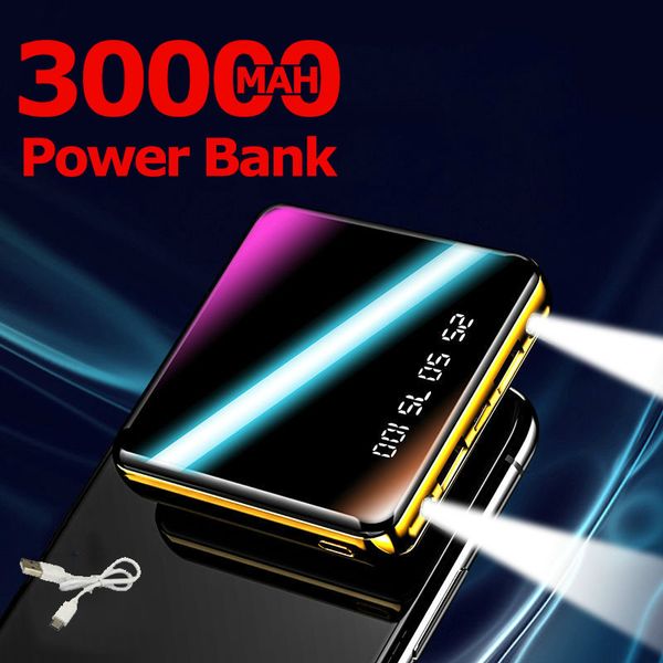 

mini power bank 30000mah outdoor fast charger 2usb port lcd power bank portable charging power bank for iphone samsung xiaomi of charge