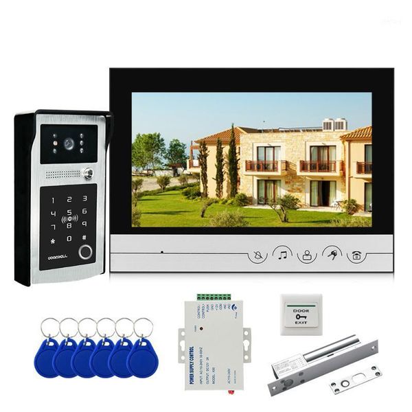 

wired 9 inch visual video intercom door phone system wide angle doorbell camera password unlock rfid fingerprint access control1