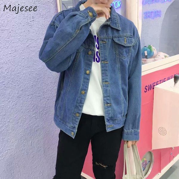 

jacket men new fashion korean clothes plus size denim casual mens jackets and coats harajuku all match streetwear retro, Black;brown