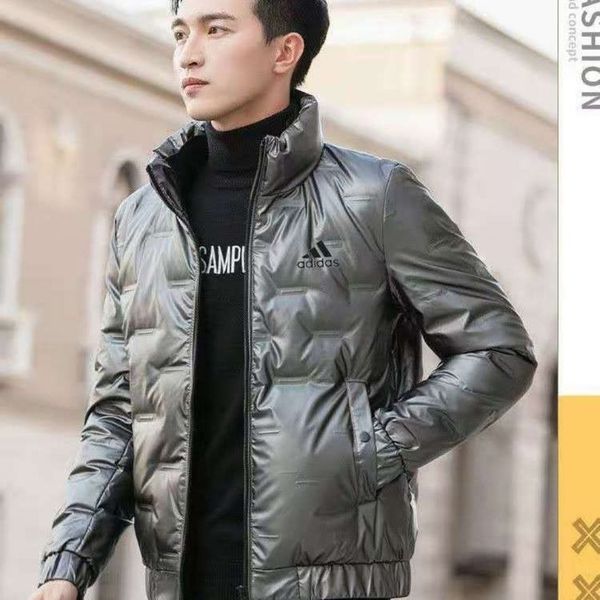 

jaet men's adi 2020 winter short youth korean version handsome bright face hooded white du down warm, Black