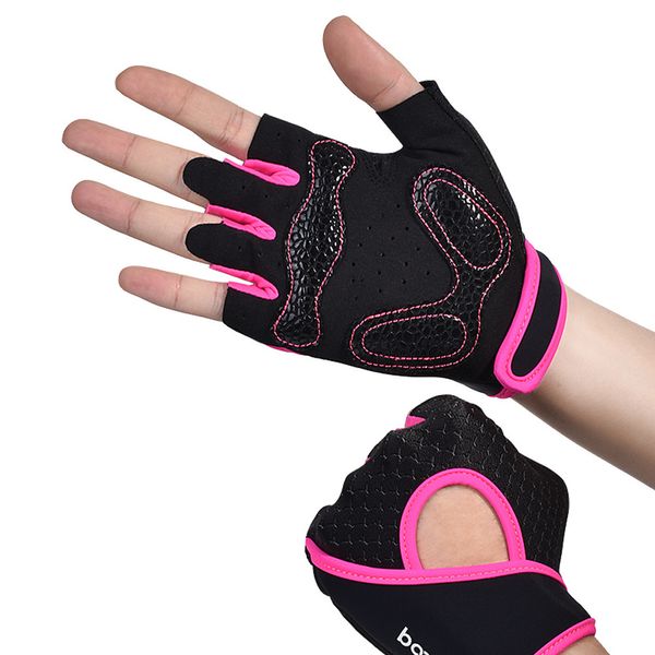 Любители тяжелой атлетики анти перчатки скольжения оборудования фитнес дышащего запястье защитного спорт на открытом воздухе Половины пальцев перчатки Q0107