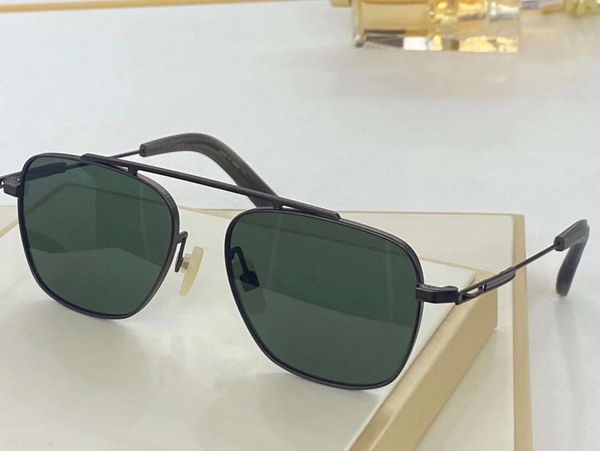 

men black green square pilot sunglasses thin technical ,comfort ,crafted sun glasses sonnenbrille shades uv protection with box, White;black