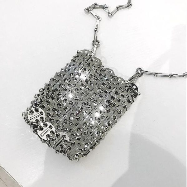 

women metal bags luxury messenger bags evening envelope silver handbags chain sequins ladies mini crossbody shoulder