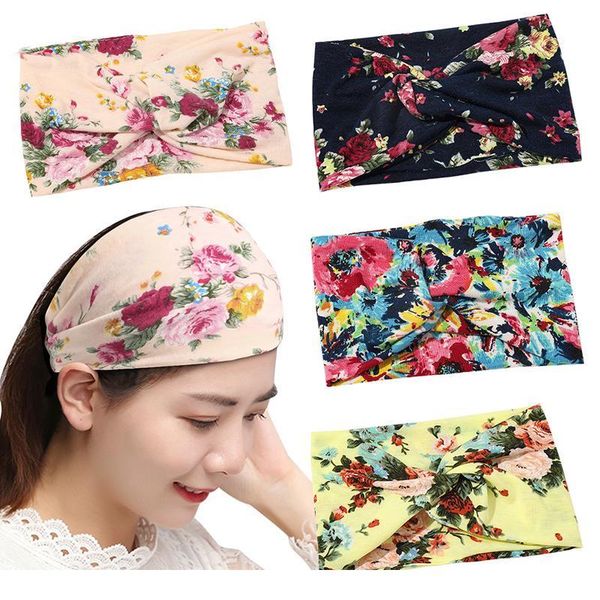 

hairband headbands sports yoga wide headband elastic cross knot twist flower harajuke turban headwrap bandana hair acc jllwet