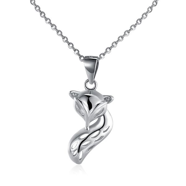 ZEMIOR 925 Collane con ciondolo in argento sterling per le donne Personalità Trendy Fox Style Inlay Zircon Collana Party Fine Jewelry Q0531