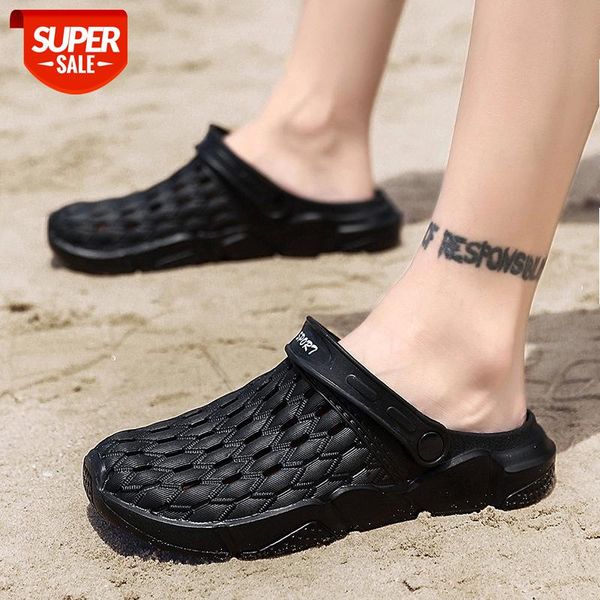 

2020 beach sandals men non-slip summer shoes for man garden shoes big size 45-47 black white male sandal #h50p