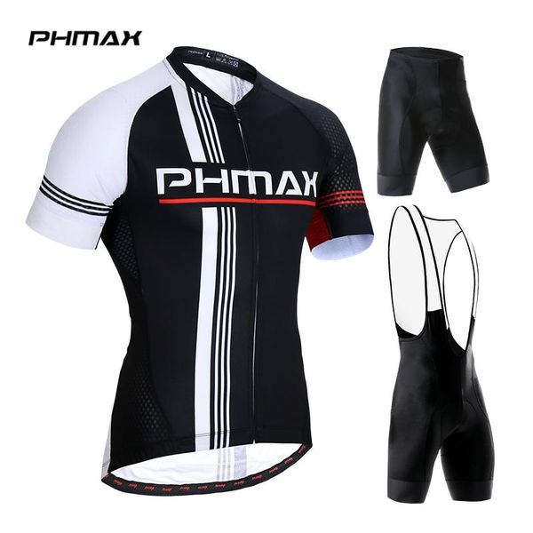 

racing sets phmax 2021 pro short sleeve cycling summer mountain bicycle clothing sportswear mtb bike jersey set for men, Black;blue