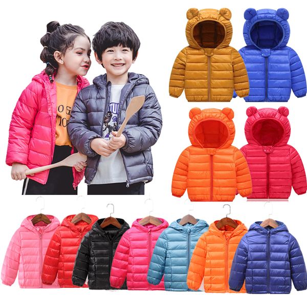 

boys girls clothes jackets hooded light down coats autumn winter warm fashion outwear jackets children's clothing for 1-9 years lj20113, Blue;gray