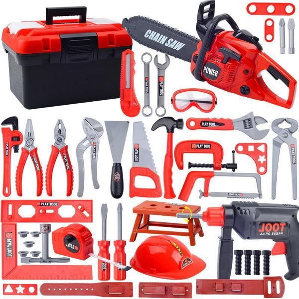 

1set дети toolbox kit обучающие моделирования инструменты для ремонта игрушки дрель пластиковая обучающая игра инженерная головоломка игрушк