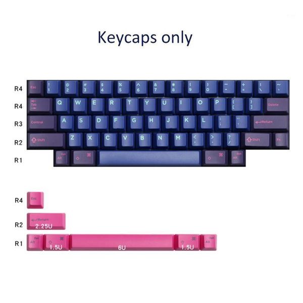 

cyberpink style keycaps special for hhkb pro2 types capacitance keyboard blue purle pink color abs double shoot keycaps1