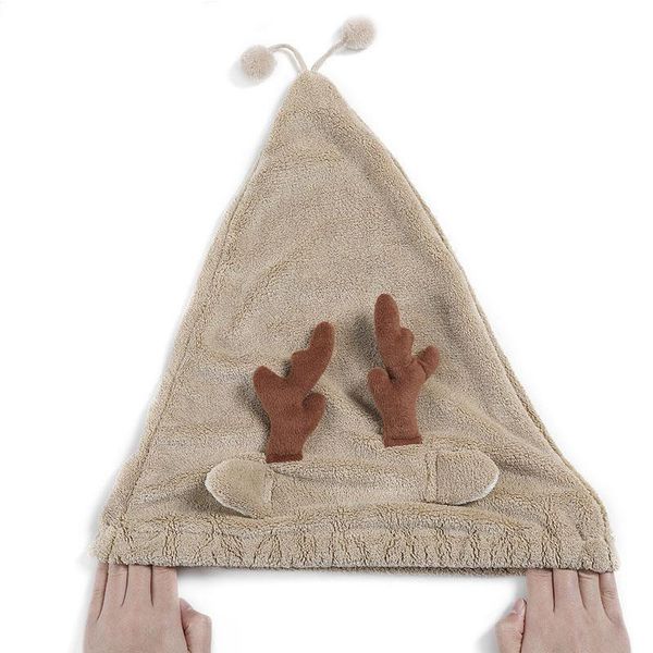 

coffee 6525cm resilience coral velvet 1pcs dry hair cap cartoon hair cap absorbency children shower cap h jllmxn