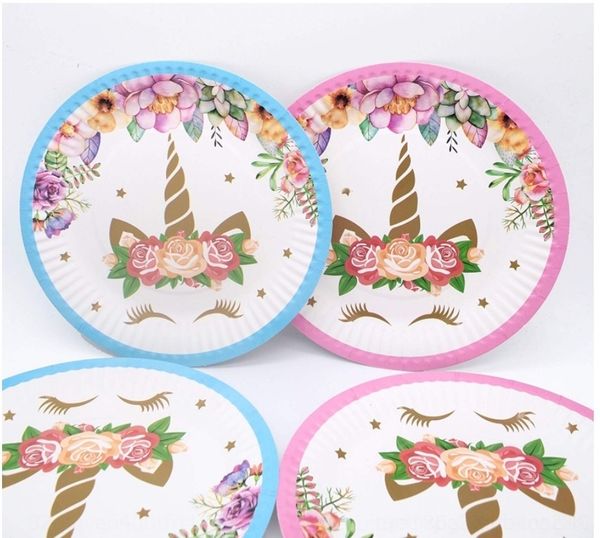 

jglw3 2020 костюмы для мальчиков и girlsunicorn подносе ужин детский набор одноразовой бумаги и 7-дюймовые 9-дюймовых девочек лоток rffbj