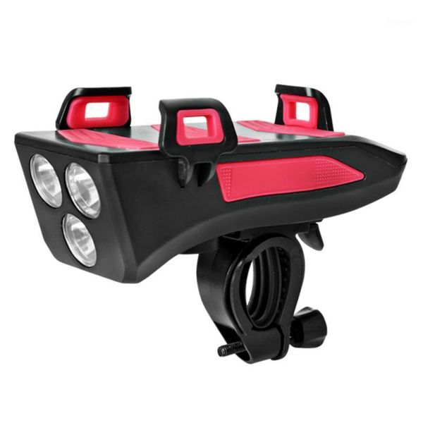 

three-eye bicycle riding horn headlight multifunctional headlight mobile phone seat high decibel speaker adjustable volume1