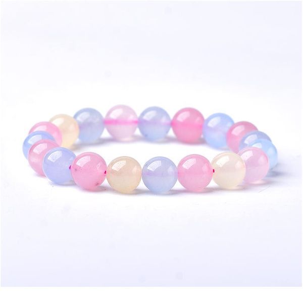 

1pc fashion simple natural stones bracelet crystal healing quartz stretch bangles for women girls morganite yoga jewe jllxop, Black