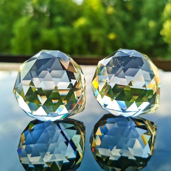 

40mm crystal ball clear crystal prisms suncatcher chandelier crystals pendants accessories diy bead curtain hanging ornament h wmtyop