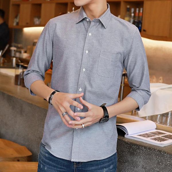 

men's casual shirts mrmt 2021 brand summer short sleeved shirt for male seven sleeves leisure, White;black