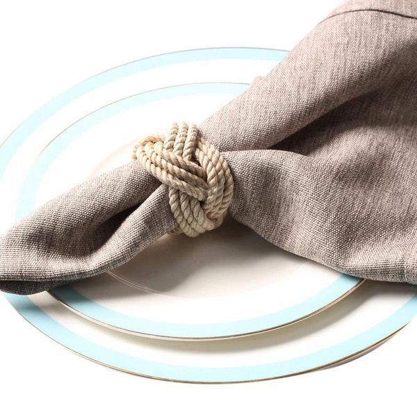 

6pcs natural jute napkin loop cord woven napkin buckle corded buckle waxed twine loop1