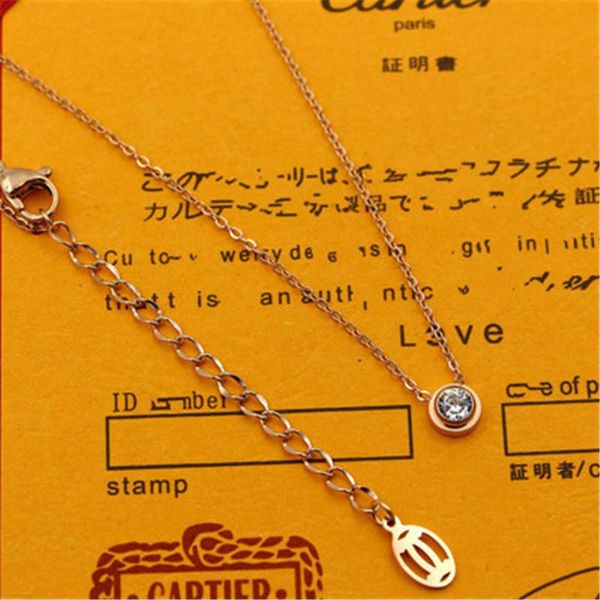 

простой милый крошечный круглый круг кристалл кулон ожерелье из нержавеющей стали мода ювелирные изделия женщины классические любовные ожере, Silver