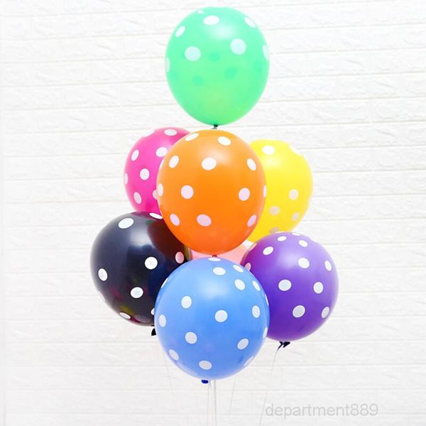 

a-100pcs/lot colorful polka dot thicken latex balloons inflatable air balls wedding birthday festival party balloon decor owd2701