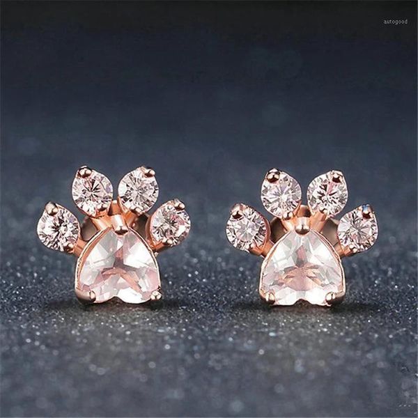 

stud girls earrings cute dog for women animal rose gold cat h91, Golden;silver