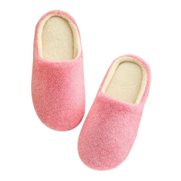 

2020 indoor home slippers non-slip candy color short plush slippers faux fur women shoes, Black