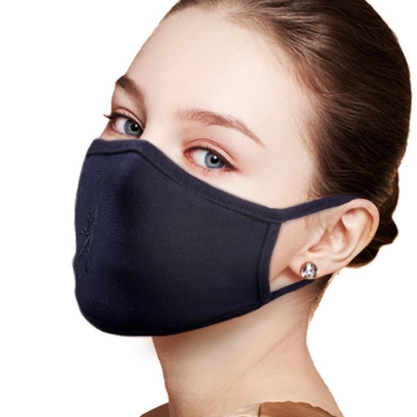 

color washable reusable cotton anti pollution black fabric face mask