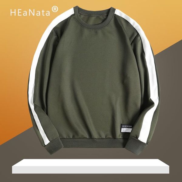 

hoodies men spring autumn fashion long sleeve pullover korean loose plaid men's sweatshirt loose plus size streetwear, Black