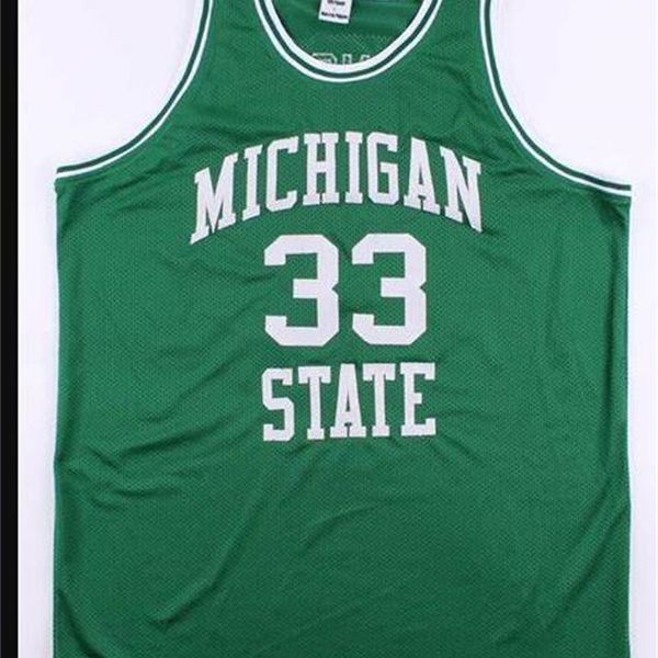 

custom 604 youth women vintage johnson #33 michigan state college basketball jersey size s-4xl or custom any name or number jersey, Black