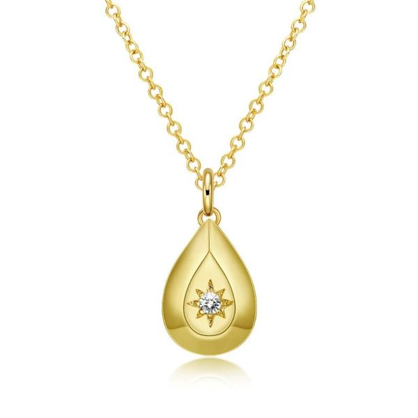 

hemiston brand drop golden color pendant necklace fashion jewelry gift for girl, length 60cm, Silver