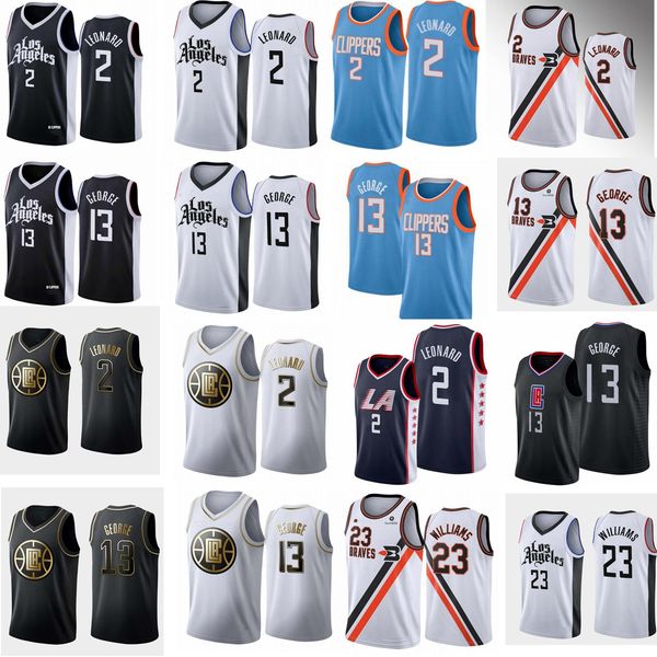 

men los angeles clippers paul george kawhi leonard lou william basketball jersey;swing players sew basketball jersey, Black;red